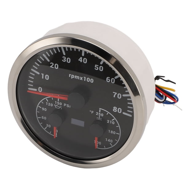Medidor De Temperatura De Agua De 110 Mm, 3 En 1 Calibre De Nivel De Para Tacómetro De Velocímetro Con 7 Colores De Retroiluminación Para Automóviles Barcos Tractores