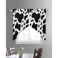thumbnail image 3 of Black and White Swag Valances for Windows, Farmhouse Cow Black White Rod Pocket Sheer Valances for Small Windows, Swag Toppers Light Filtering for Kitchen Living Room 2 Panels 28''x36'', 3 of 6