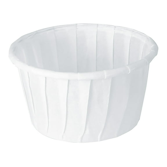 SOLO Cup Company Treated Paper Soufflé Portion Cups, 1 1/4 oz., White, 250/Bag