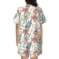 thumbnail image 3 of Naloa Lilies Flowers Women's Short-Sleeved Pajama Set, Loungewear, Summer pajamas, Breathable Cozy - 3X-Large, 3 of 9