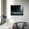 thumbnail image 3 of ARISTURING Black and White Moon Oil Painting Hand Painted Textured Canvas Wall Art 20x16 inch, 3 of 4