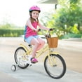 thumbnail image 2 of Costway 18" Kids Bike with Height Adjustable Handlebar Seat Basket Bell Training Wheels Beige, 2 of 9