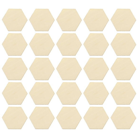 50 piezas hexagonales de madera de haya de 40 mm, adornos de formas de madera, adornos, manualidades, decoraciones para bodas, cumpleaños y Navidad.