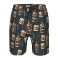 thumbnail image 3 of Honeii's Cigar Print Men's Casual Shorts with Drawstring，Swim Trunks Quick Dry Beach Shorts, 3 of 5