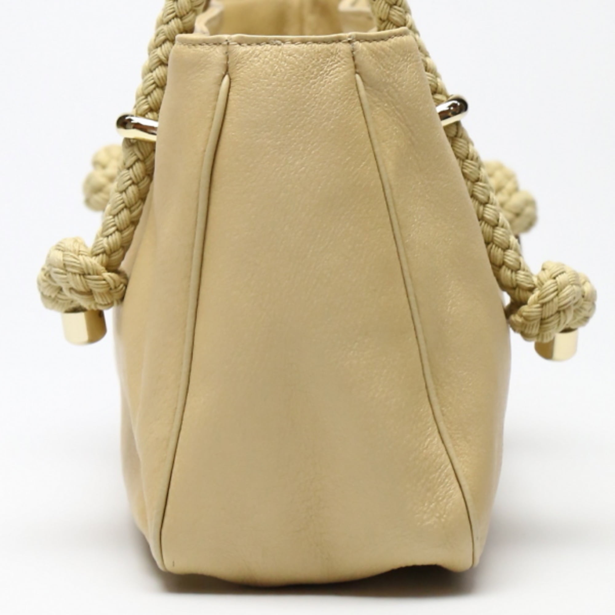 Pre-Owned Kate Spade tote bag with braided rope handles in beige (Fair)