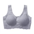 thumbnail image 2 of Sujetador de mujer Sujetador Hacer subir acolchado inalámbrico Sujetador deportivo de látex desmontable Ropa interior superior, Gris, XXL Vogacara AP001365-09, 2 of 7