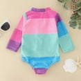 Baby Girl OnePiece Swimsuit Rash Guard Swimsuit Long Sleeve Floral Print Baby Ruffles Swimwear
