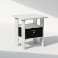 thumbnail image 2 of Furinno Tidur Bedside Table Nightstand with Bin Drawer, White/Black, 2 of 7