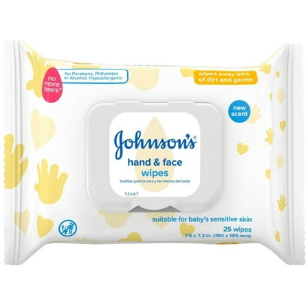 JOHNSON'S Hand & Face Wipes 25 Each