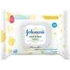 Johnson's Baby Hand & Face Cleansing Wipes to Remove 95% of Germs and Dirt from Skin, Pre-Moistened Allergy-Tested Wipes, Paraben & Alcohol-Free, 25 ct (Pack of 3)