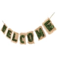thumbnail image 6 of Northlight 6' Brown/Green Twine “Welcome” Hanging Wall Decoration, 6 of 7
