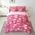 thumbnail image 2 of Feelyou Love Heart Teens Bedding Comforter Set 7pcs, Glitter Pink Cartoon Queen Bedding Sets, Romantic Valentine's Day Reversible Queen Sheet Sets, Microfiber Bedroom Decor, 2 of 8