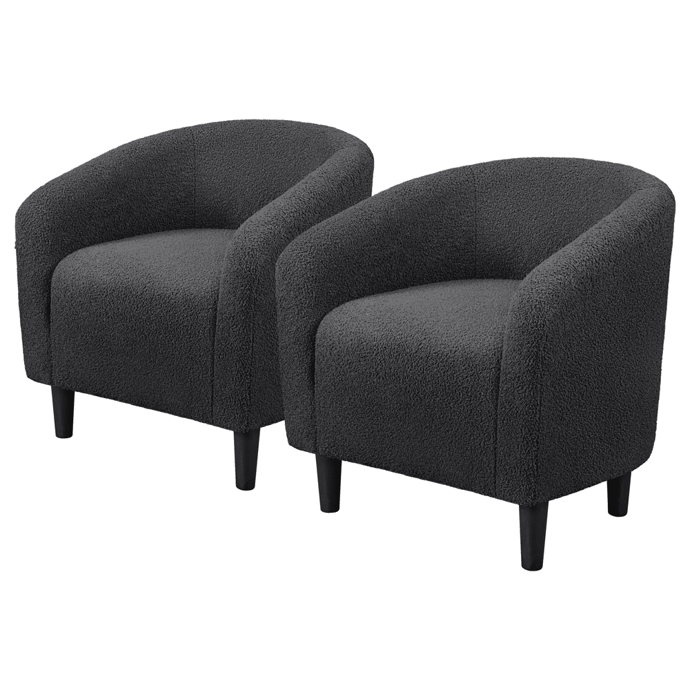 Renwick Upholstered Barrel Accent Chair, Dark Gray