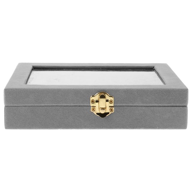 MasteelfCA Jewelry Ring Jewellery Display Storage Box Jewelry Holder Storage Organizer (Grey)