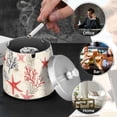 thumbnail image 4 of Yayeee Ashtray with Lid for Cigarette Smokeless Stainless Steel Home Ash Holder, Light Red Starfish, 4 of 7