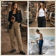 thumbnail image 3 of Dickies Womens Work Pants - High Waisted Relaxed Fit Contrast Stitch Casual Double Knee Womens Pants, 3 of 7