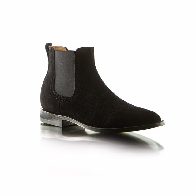 Botín Chelsea Color Negro En Gamuza Vacuno Welt Para Hombre