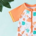 thumbnail image 5 of TOWED22 Boys Two Piece Rash Guard Swimsuits Kids Short Sleeve Swimwear Sets Bathing Suit with Hat for 2-6 Years Orange,2-3 Y, 5 of 6