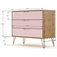 thumbnail image 3 of Manhattan Comfort Commode et Table de Chevet en Bois Naturel/rose, 3 of 11