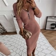 thumbnail image 2 of Sngxgn Women's Sleeveless Halter Midi Dress Bodycon Split Dresses(Brown,XXL), 2 of 4