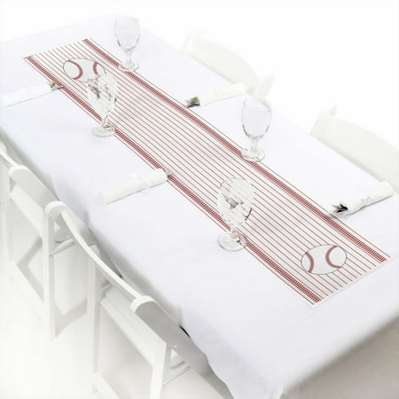 

Big Dot of Happiness Batter Up - Baseball - Petite Baby Shower or Birthday Party Paper Table Runner - 12 x 60 inches