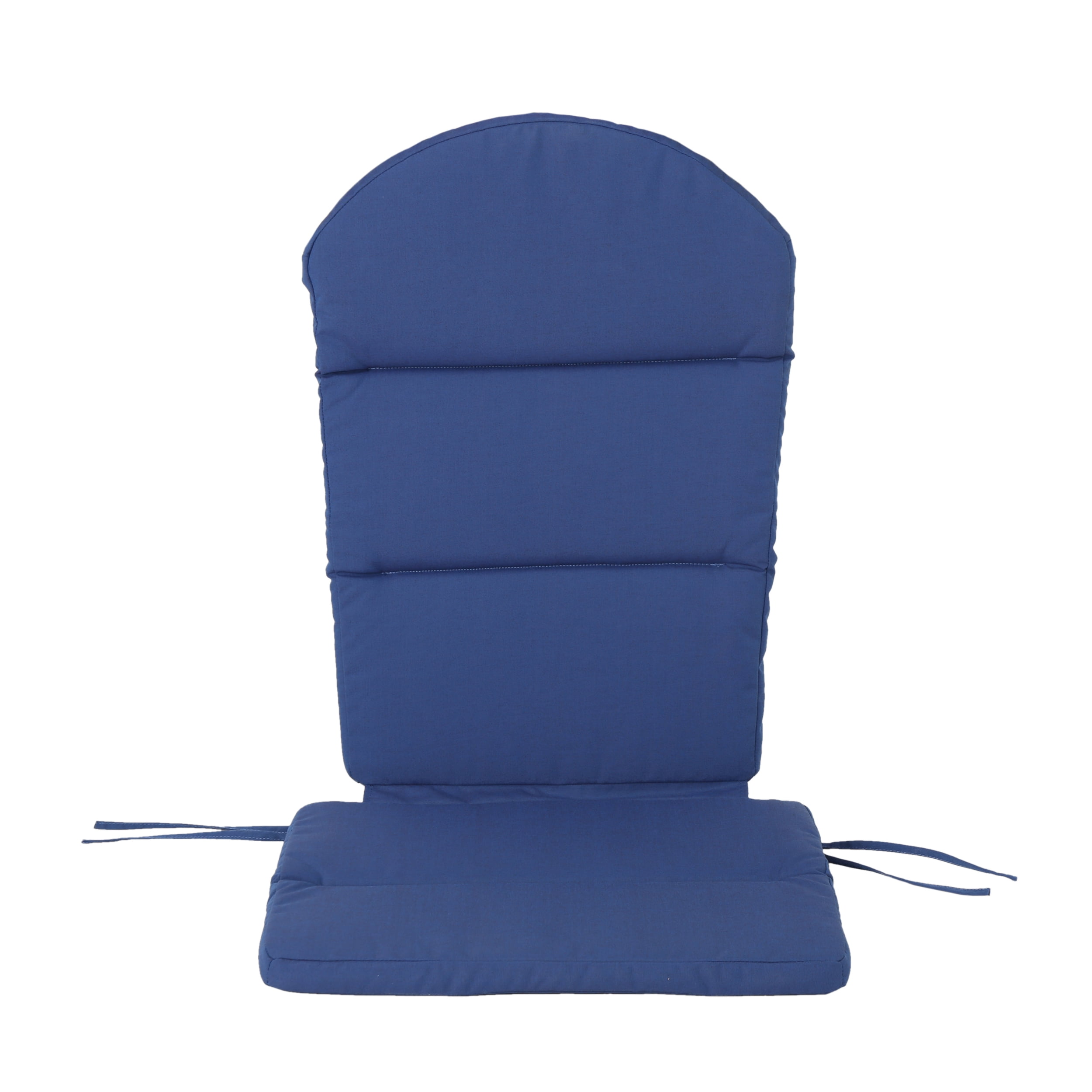 Ariel Outdoor Acacia Wood Folding Adirondack Chairs with Cushions (Set of 2), Dark Gray and Navy Blue