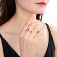 thumbnail image 2 of Purple Sapphire Square Split Band Ring, 2 of 9