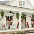thumbnail image 5 of RECUTMS 2Pcs Artificial Christmas Teardrop Pine Needle Hanging Swag Artificial Pine Needle Branches Faux Winter Wreath Hanging Plants for Front Door Wall Home Christmas Decoration (Green), 5 of 8