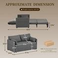 thumbnail image 6 of Furniliving 3 in 1 Convertible Sleeper Sofa Bed, Pull Out Sofa Bed with Side Pocket, Pillow, Loveseat Sofa Couch for Living Room, Bedroom, Small Space, Gray, 6 of 10