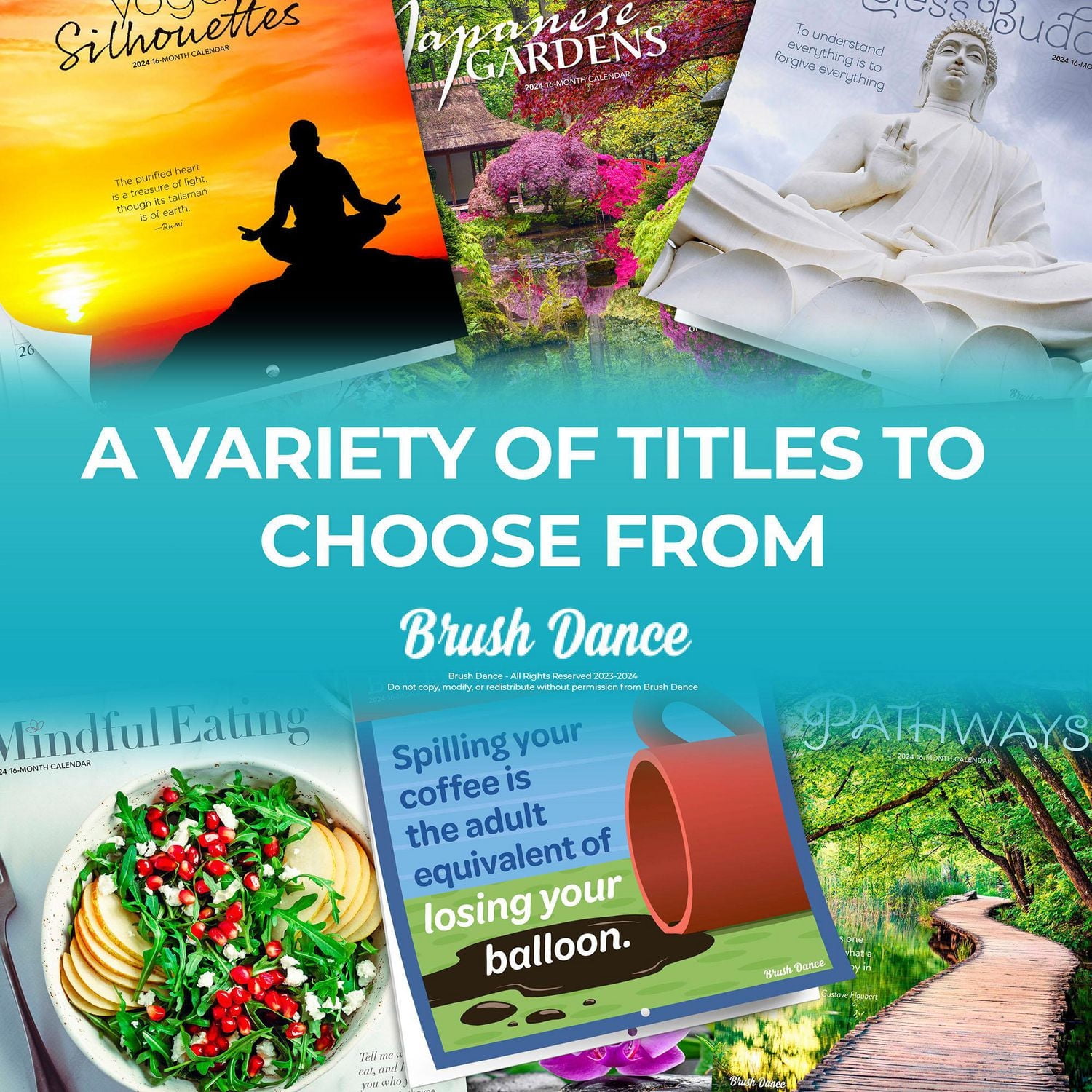 Brush Dance Japanese Gardens 2024 12x24 Inch Square Wall Calendar, 9781975469962