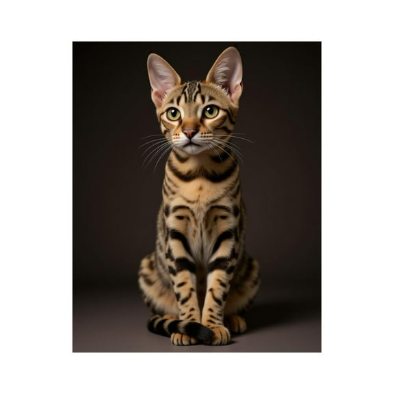 Paint by Numbers Kit for Adults, Bengal Cat Striped Fur Sitting Poised Paint by Numbers, Easy Paint by Numbers Kit for Adults Beginner, DIY Adult Paint by Number Kits on Canvas, Home Decor