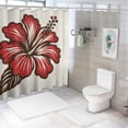 thumbnail image 7 of Awypu Hibiscus Flowers Hawaiian Tropical Plants Summer Flower Waterproof Shower Curtain for Bathroom Decoration White, 7 of 7