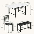 thumbnail image 6 of 4 Person Oak Folding Dining Table Set with Storage Shelf and Leaf, Expandable Dining Table with 2 Chairs and 1 Bench, Space Saving Dining Table for Kitchen Breakfast Table Corner, Dining Room., 6 of 7