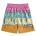 thumbnail image 3 of Ice Cream Shorts Boys Patchwork Drawstring Printed Summer Boho Track Shorts Waffle Beach Board Shorts Casual Athletic Gym Shorts Elastic Waist Pockets Sports Homewear Kids 2-14Years #01 Pink,9-10Y, 3 of 3