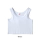 thumbnail image 3 of Jumpingount Chaleco corto para mujer, camisetas sin mangas para clima cálido, ropa interior elástica, corta, sin costuras, alta elasticidad, Ropa interior Blanco/L, 3 of 6