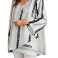 thumbnail image 1 of Baohd T-shirt Femme Manches Longues Blouse Ample Automne Col en V Rayé Blanc TG, 1 of 6