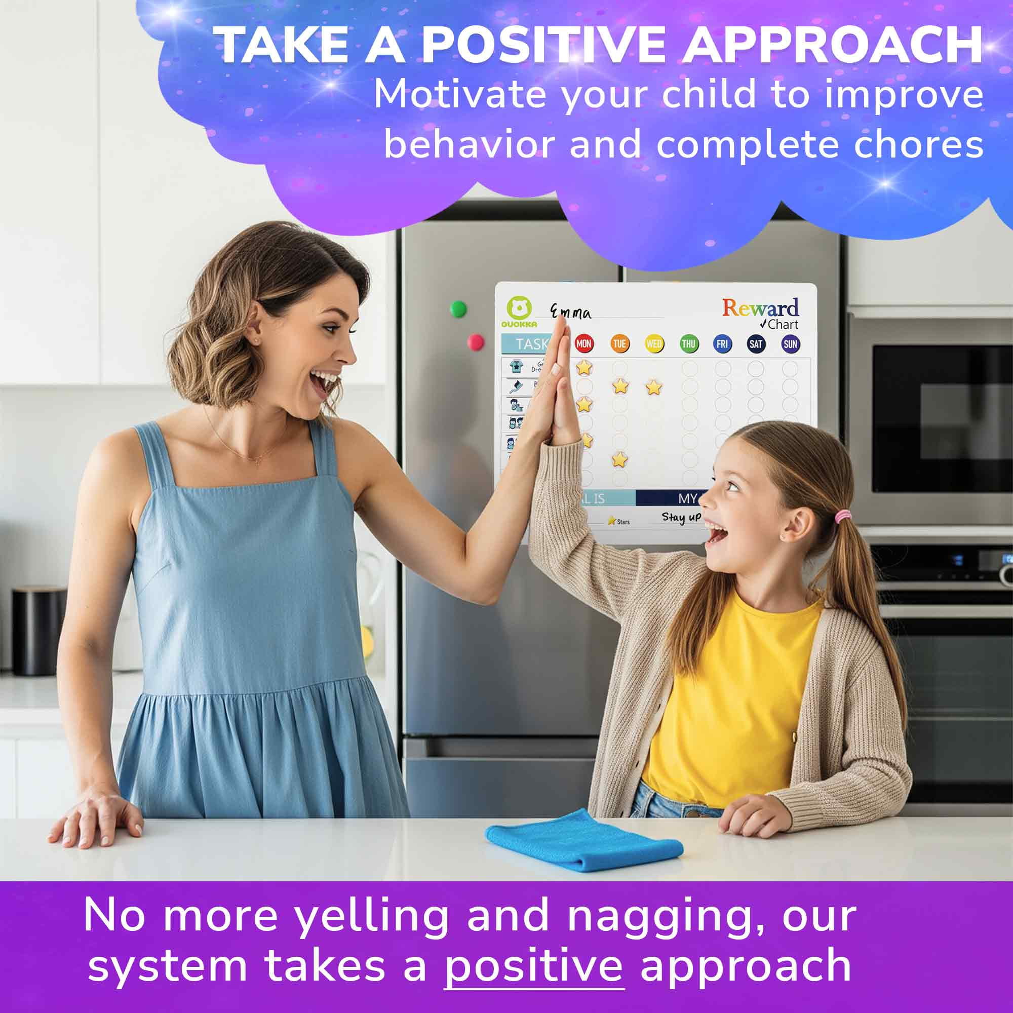 Quokka Magnetic Chore Chart for Kids - Reward Behavior Chart for Kids at Home - Dry and Erase Responsibility Schedule Board