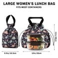 thumbnail image 5 of Purple Cartoon Dinosaurs Leaves Pattern Drawstring Lunch Bag Women - Drawstring Lunch Bag Insulated for Work Office - Stain-Resistant Large Lunchbags for Women with Multi-Pockets, 5 of 6