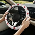 thumbnail image 5 of Yuyamidu Cherry Auto Steering Wheel Cover Flannel Steering Wheel Case Winter Warm Car Accessories for Women Girls Thick Steering Wheel Protector Fit Most Car Sedan, 5 of 7