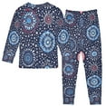 thumbnail image 2 of FORMRS Long Sleeve Top and Pants Pajama Set for Niños 2-Piece Sleepwear, Sizes 18M-8Y, Blue Fireworks Pattern, 2 of 6