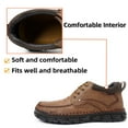 thumbnail image 2 of Men's Casual Loafer Lace-Up Non-Slip Soft Sole Flat Comfort Microfiber Upper Lightweight Travel Walking Slip On Shoes Brown 9 US, 2 of 7