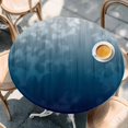 thumbnail image 2 of Navy Blue Ombre Round Tablecloth, Fitted Table Cover with Elastic for 55"-60" Round Tables, Contemporary Gradient Abstract Art Table Cloth Outdoor Indoor Dinning Party Waterproof Tablecloths, 2 of 7