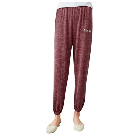 

Women s Casual Pajama Pants Stretch Ultra-Soft Beam Foot Pants Loose Bottoms Yoga Baggy Jogger Comfy Lounge Trousers