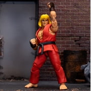 Jada Toys Street Fighter II Ken Action Figure Wave 2 - 6 Tall, Interchangeable Heads, Hands, Fireball Accessory