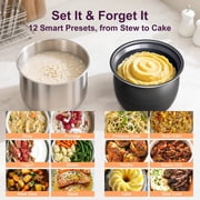 Fullwill Dual-Pot Electric Pressure Cooker 6QT, 12 in 1 Mult-iFunction Cooker with 304 Stainless Steel & Ceramic Pots, Pressure Cook, Soup, Porridge, Yogurt, Meat Stew, Rice, Poultry, Beans and More