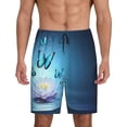 thumbnail image 2 of Rocae Butterflies And Waterlily In Water for Men's Soft Sleep Pajama Shorts, Waistband and Pockets, 2 of 9