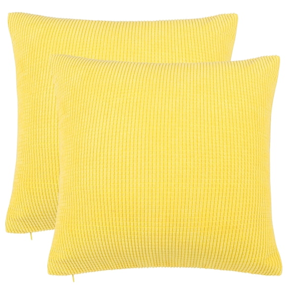 Fundas De Cojines Decoración Banda Lanzar Funda De Almohada 18x 18Pulgadas Amarillo oscuro 2Pcs