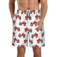 thumbnail image 1 of Fotbe Red Wheeled Tractors Trajes de Baño Estampados para Hombre, Shorts de Verano de Secado Rápido, Ropa de Playa, Bañadores-X-Large, 1 of 6