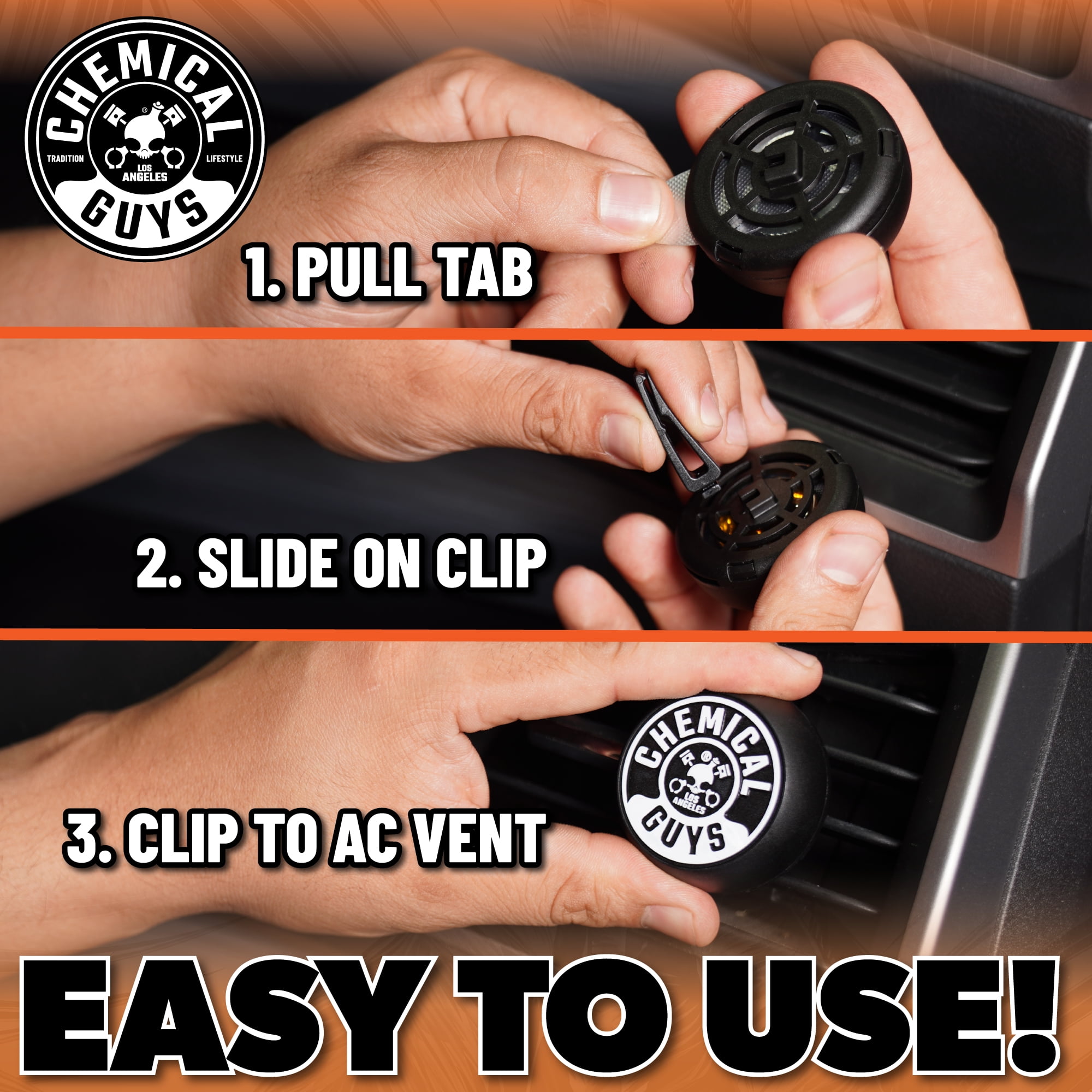 (2 pack) Chemical Guys Tropical Scent Vent Clip Air Freshener, 1 Clip
