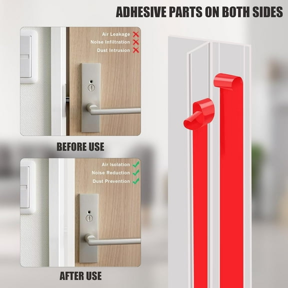 20FT T-Shaped Door Draft Stopper, Clear 1.38" Silicone Weather Stripping Seal Tape for Doors & Windows, Draft Blocker and Gap Seal Strip